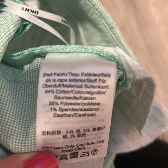 DKNY Green And White Gingham  High Waisted Pants - Picture 9 of 12